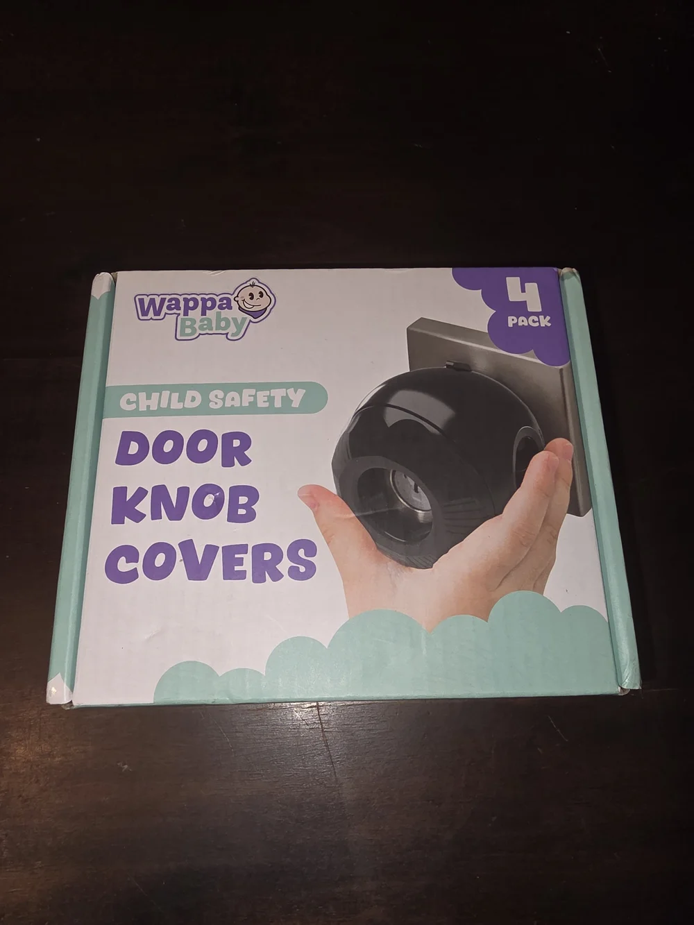 Black Door Knob Covers - 4 Pack Child Safety